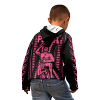 Maori Fathers Day New Zealand Kid Hoodie Aroha Ahau Ki A Koe Papa - Pink - Wonder Print Shop