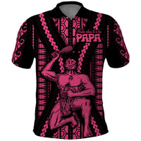 Maori Fathers Day New Zealand Polo Shirt Aroha Ahau Ki A Koe Papa - Pink - Wonder Print Shop