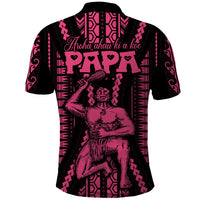 Maori Fathers Day New Zealand Polo Shirt Aroha Ahau Ki A Koe Papa - Pink - Wonder Print Shop