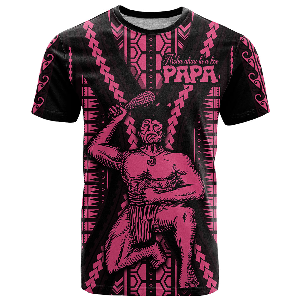 Maori Fathers Day New Zealand T Shirt Aroha Ahau Ki A Koe Papa - Pink - Wonder Print Shop