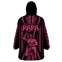 Maori Fathers Day New Zealand Wearable Blanket Hoodie Aroha Ahau Ki A Koe Papa - Pink - Wonder Print Shop