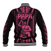 Custom Maori Fathers Day New Zealand Baseball Jacket Aroha Ahau Ki A Koe Papa - Pink LT9 - Wonder Print Shop