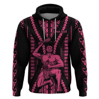 Custom Maori Fathers Day New Zealand Hoodie Aroha Ahau Ki A Koe Papa - Pink - Wonder Print Shop