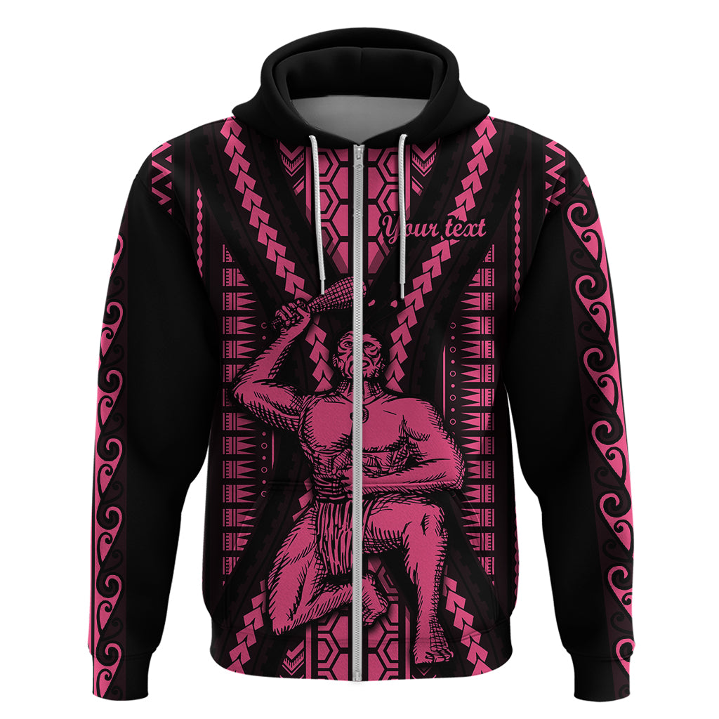 Custom Maori Fathers Day New Zealand Hoodie Aroha Ahau Ki A Koe Papa - Pink - Wonder Print Shop
