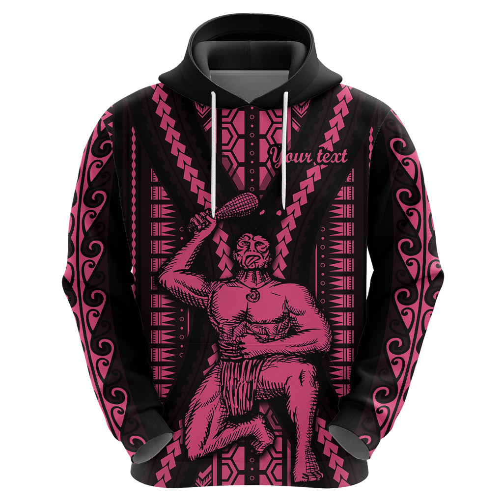 Custom Maori Fathers Day New Zealand Hoodie Aroha Ahau Ki A Koe Papa - Pink - Wonder Print Shop