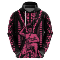Custom Maori Fathers Day New Zealand Hoodie Aroha Ahau Ki A Koe Papa - Pink - Wonder Print Shop