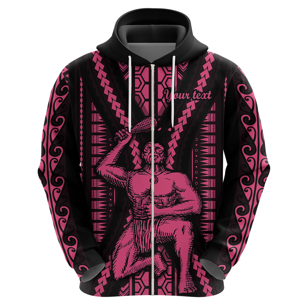 Custom Maori Fathers Day New Zealand Hoodie Aroha Ahau Ki A Koe Papa - Pink - Wonder Print Shop