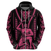 Custom Maori Fathers Day New Zealand Hoodie Aroha Ahau Ki A Koe Papa - Pink - Wonder Print Shop