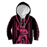 Custom Maori Fathers Day New Zealand Kid Hoodie Aroha Ahau Ki A Koe Papa - Pink - Wonder Print Shop