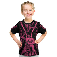 Custom Maori Fathers Day New Zealand Kid T Shirt Aroha Ahau Ki A Koe Papa - Pink - Wonder Print Shop