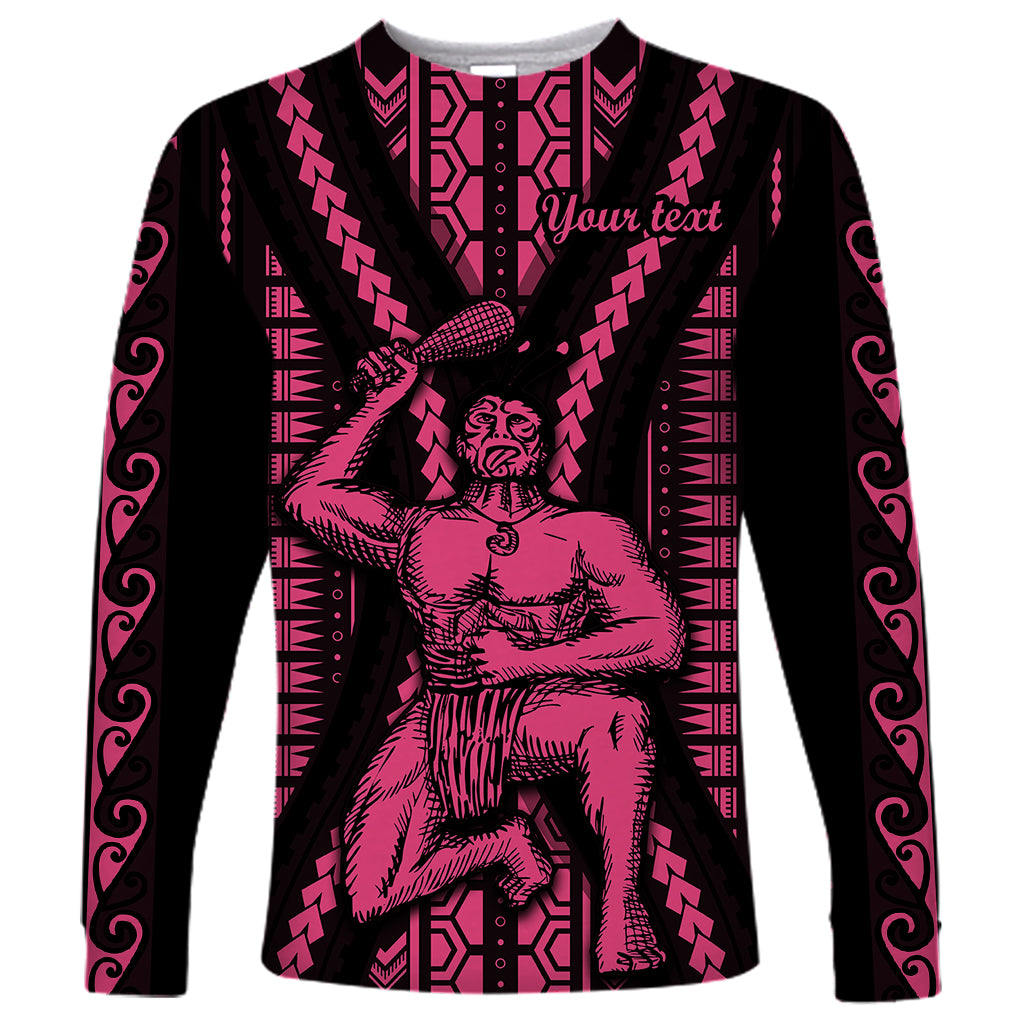Custom Maori Fathers Day New Zealand Long Sleeve Shirt Aroha Ahau Ki A Koe Papa - Pink - Wonder Print Shop