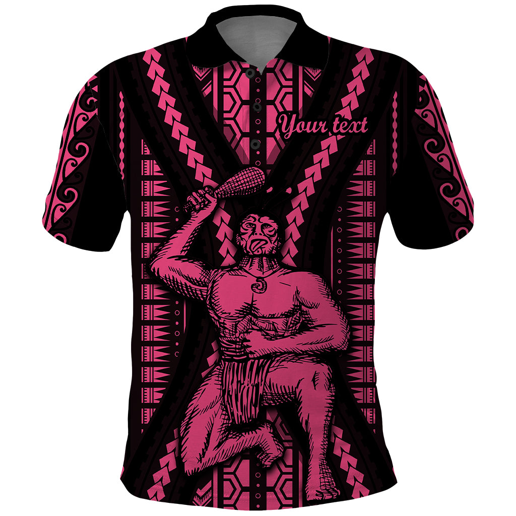Custom Maori Fathers Day New Zealand Polo Shirt Aroha Ahau Ki A Koe Papa - Pink - Wonder Print Shop
