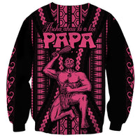 Custom Maori Fathers Day New Zealand Sweatshirt Aroha Ahau Ki A Koe Papa - Pink - Wonder Print Shop