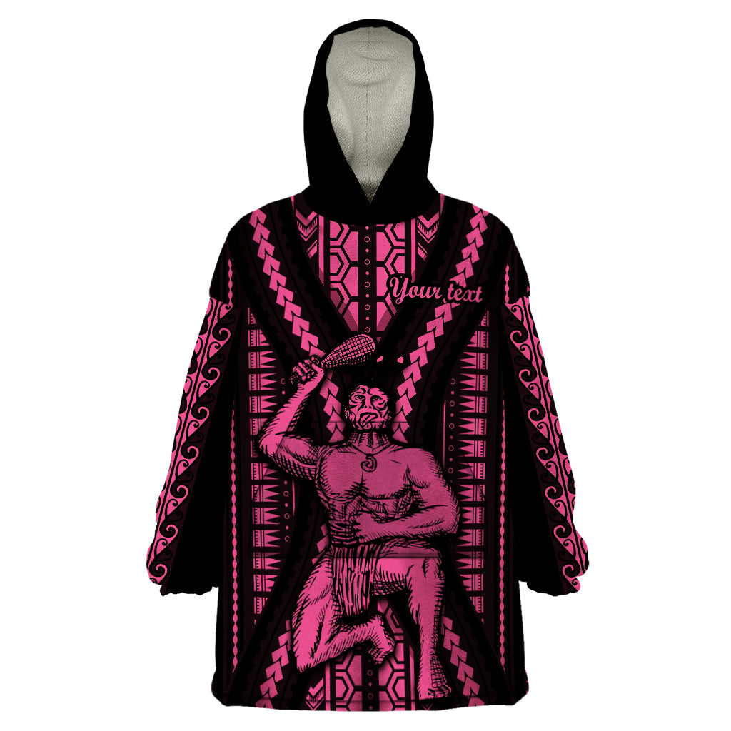Custom Maori Fathers Day New Zealand Wearable Blanket Hoodie Aroha Ahau Ki A Koe Papa - Pink - Wonder Print Shop