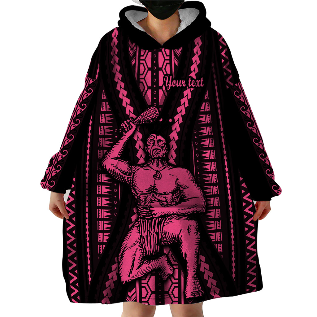 Custom Maori Fathers Day New Zealand Wearable Blanket Hoodie Aroha Ahau Ki A Koe Papa - Pink - Wonder Print Shop