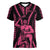 Custom Maori Fathers Day New Zealand Women V Neck T Shirt Aroha Ahau Ki A Koe Papa - Pink - Wonder Print Shop