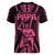 Custom Maori Fathers Day New Zealand Women V Neck T Shirt Aroha Ahau Ki A Koe Papa - Pink - Wonder Print Shop