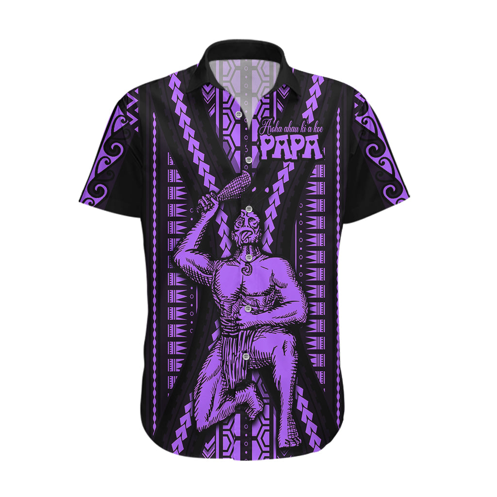 Maori Fathers Day New Zealand Hawaiian Shirt Aroha Ahau Ki A Koe Papa - Purple - Wonder Print Shop