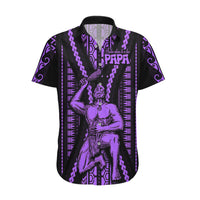 Maori Fathers Day New Zealand Hawaiian Shirt Aroha Ahau Ki A Koe Papa - Purple - Wonder Print Shop