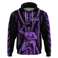 Maori Fathers Day New Zealand Hoodie Aroha Ahau Ki A Koe Papa - Purple - Wonder Print Shop