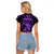 Maori Fathers Day New Zealand Raglan Cropped T Shirt Aroha Ahau Ki A Koe Papa - Purple - Wonder Print Shop