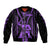 Maori Fathers Day New Zealand Sleeve Zip Bomber Jacket Aroha Ahau Ki A Koe Papa - Purple - Wonder Print Shop