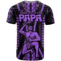Maori Fathers Day New Zealand T Shirt Aroha Ahau Ki A Koe Papa - Purple - Wonder Print Shop