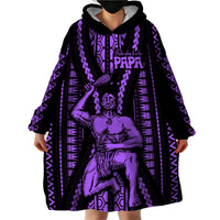 Maori Fathers Day New Zealand Wearable Blanket Hoodie Aroha Ahau Ki A Koe Papa - Purple - Wonder Print Shop