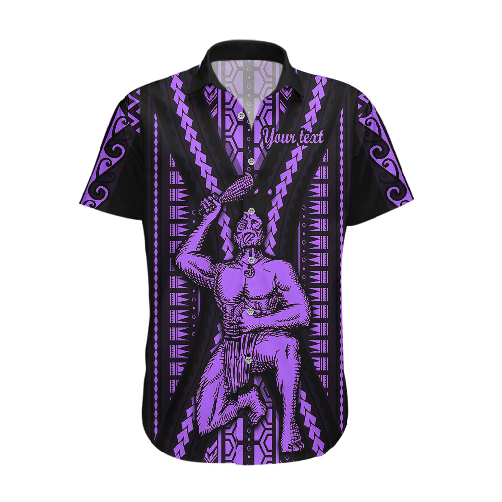 Custom Maori Fathers Day New Zealand Hawaiian Shirt Aroha Ahau Ki A Koe Papa - Purple - Wonder Print Shop