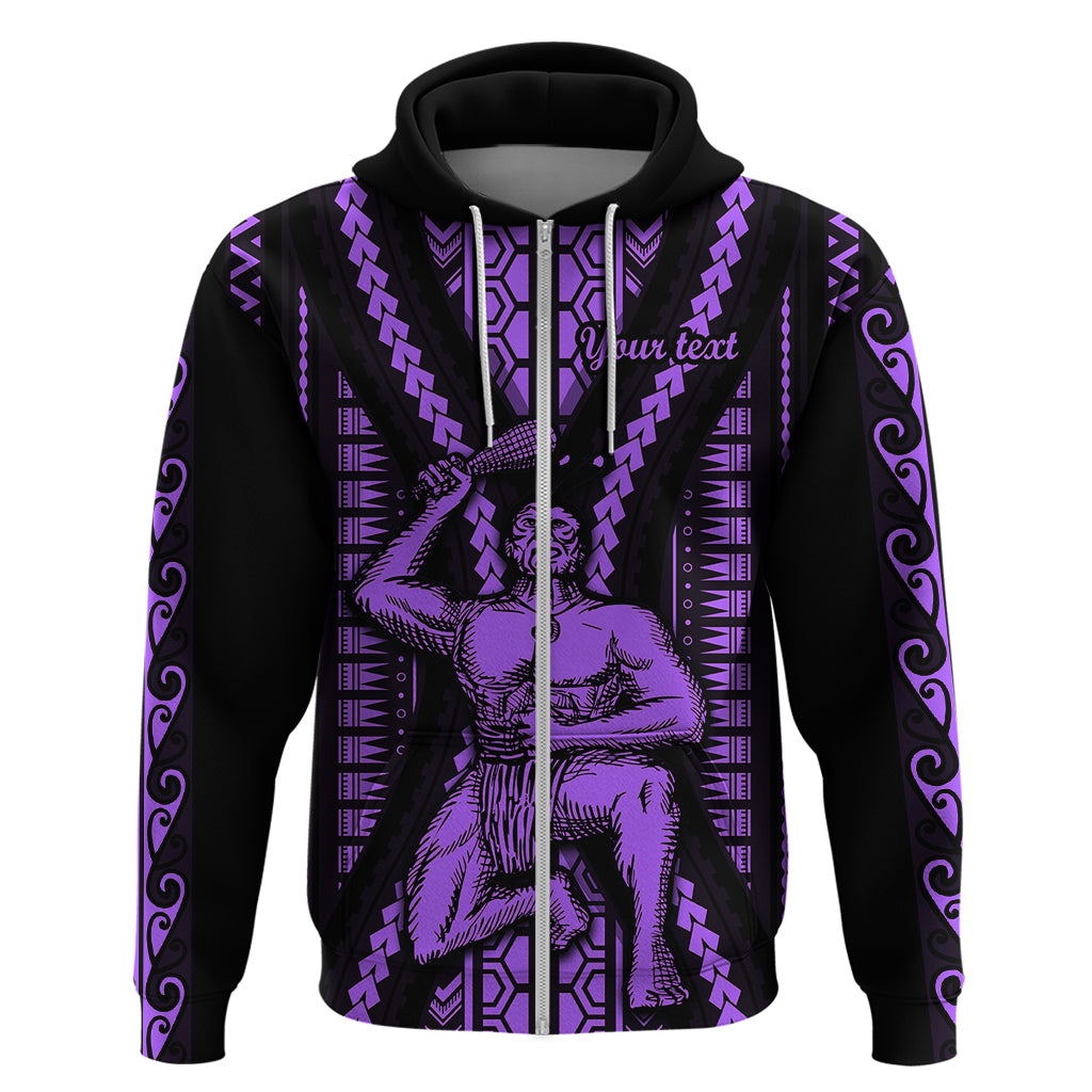 Custom Maori Fathers Day New Zealand Hoodie Aroha Ahau Ki A Koe Papa - Purple - Wonder Print Shop