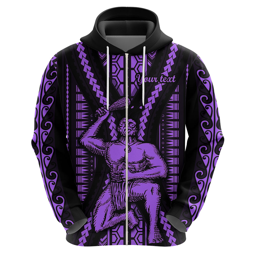 Custom Maori Fathers Day New Zealand Hoodie Aroha Ahau Ki A Koe Papa - Purple - Wonder Print Shop