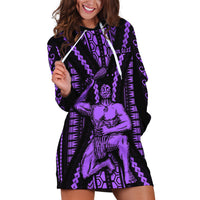 Custom Maori Fathers Day New Zealand Hoodie Dress Aroha Ahau Ki A Koe Papa - Purple - Wonder Print Shop
