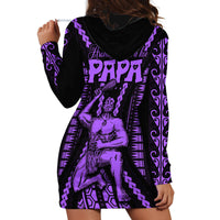 Custom Maori Fathers Day New Zealand Hoodie Dress Aroha Ahau Ki A Koe Papa - Purple - Wonder Print Shop