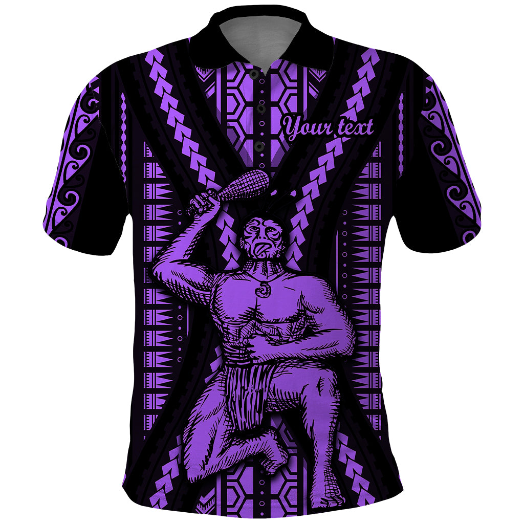 Custom Maori Fathers Day New Zealand Polo Shirt Aroha Ahau Ki A Koe Papa - Purple - Wonder Print Shop