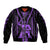 Custom Maori Fathers Day New Zealand Sleeve Zip Bomber Jacket Aroha Ahau Ki A Koe Papa - Purple - Wonder Print Shop