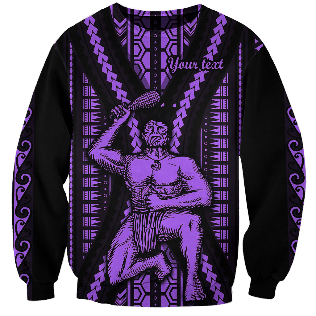 Custom Maori Fathers Day New Zealand Sweatshirt Aroha Ahau Ki A Koe Papa - Purple - Wonder Print Shop