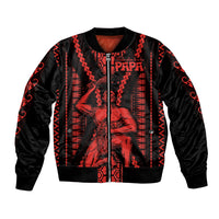 Maori Fathers Day New Zealand Bomber Jacket Aroha Ahau Ki A Koe Papa - Red LT9 - Wonder Print Shop