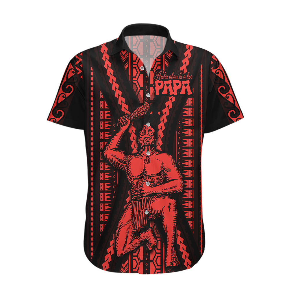 Maori Fathers Day New Zealand Hawaiian Shirt Aroha Ahau Ki A Koe Papa - Red - Wonder Print Shop