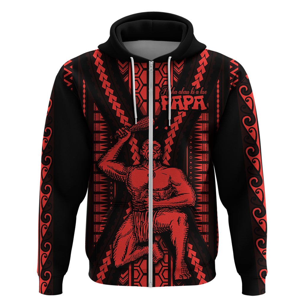 Maori Fathers Day New Zealand Hoodie Aroha Ahau Ki A Koe Papa - Red - Wonder Print Shop