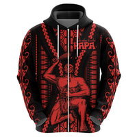 Maori Fathers Day New Zealand Hoodie Aroha Ahau Ki A Koe Papa - Red - Wonder Print Shop