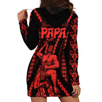 Maori Fathers Day New Zealand Hoodie Dress Aroha Ahau Ki A Koe Papa - Red - Wonder Print Shop