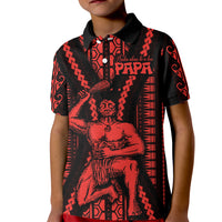 Maori Fathers Day New Zealand Kid Polo Shirt Aroha Ahau Ki A Koe Papa - Red - Wonder Print Shop