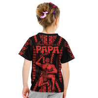 Maori Fathers Day New Zealand Kid T Shirt Aroha Ahau Ki A Koe Papa - Red - Wonder Print Shop