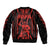 Maori Fathers Day New Zealand Sleeve Zip Bomber Jacket Aroha Ahau Ki A Koe Papa - Red - Wonder Print Shop