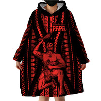 Maori Fathers Day New Zealand Wearable Blanket Hoodie Aroha Ahau Ki A Koe Papa - Red - Wonder Print Shop
