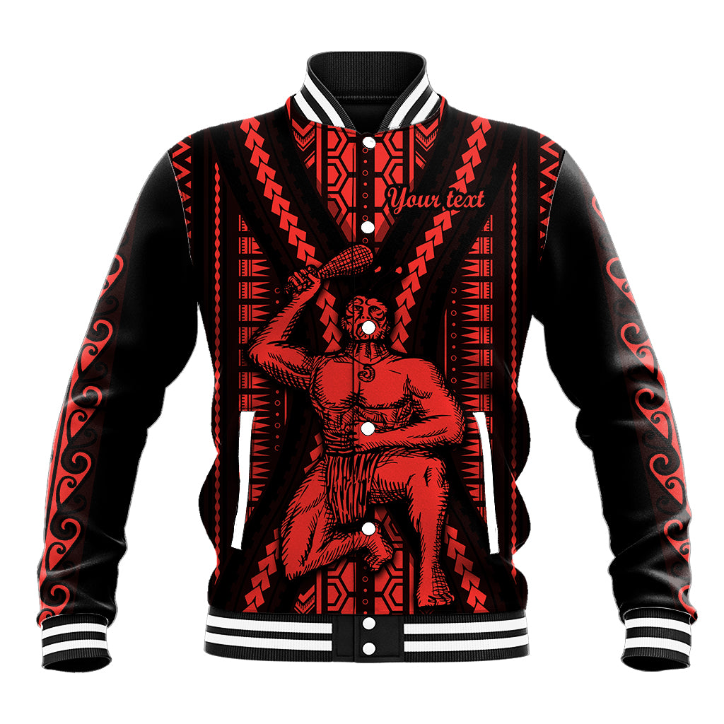 Custom Maori Fathers Day New Zealand Baseball Jacket Aroha Ahau Ki A Koe Papa - Red LT9 - Wonder Print Shop
