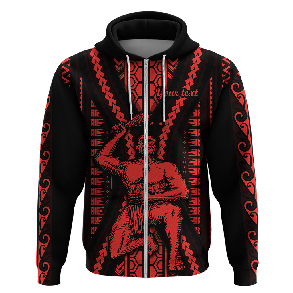 Custom Maori Fathers Day New Zealand Hoodie Aroha Ahau Ki A Koe Papa - Red - Wonder Print Shop