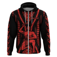 Custom Maori Fathers Day New Zealand Hoodie Aroha Ahau Ki A Koe Papa - Red - Wonder Print Shop