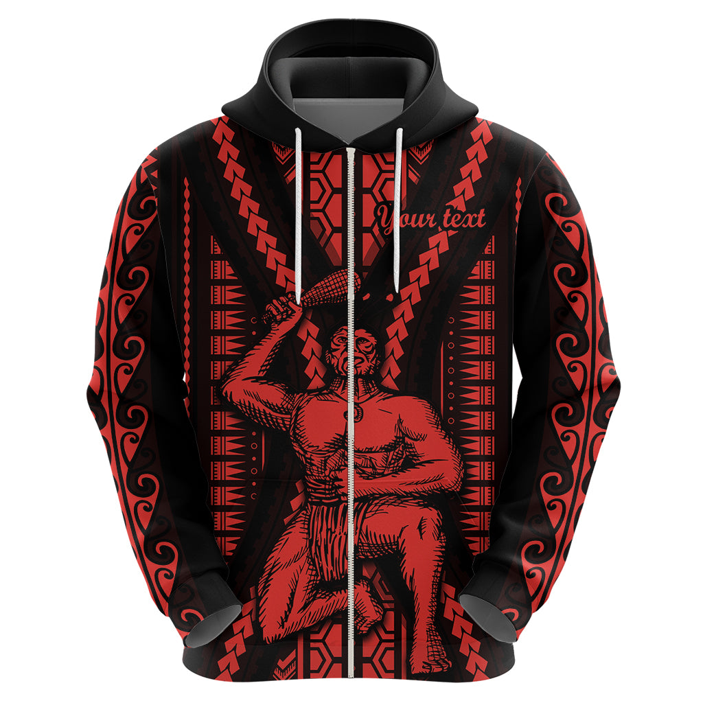 Custom Maori Fathers Day New Zealand Hoodie Aroha Ahau Ki A Koe Papa - Red - Wonder Print Shop