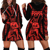 Custom Maori Fathers Day New Zealand Hoodie Dress Aroha Ahau Ki A Koe Papa - Red - Wonder Print Shop